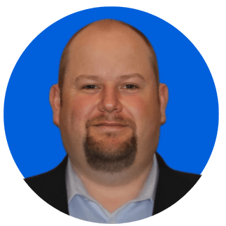 Nathan Hillis image with a blue background, for a testimonial