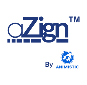 aZign logo by Animistic for animal trial allocation software